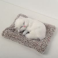 Chat endormi réaliste en peluche super douce, jouet en peluche pour chaton, animal en fourrure, couleur personnalisable, décoration de salon, décoration de voiture, peluche