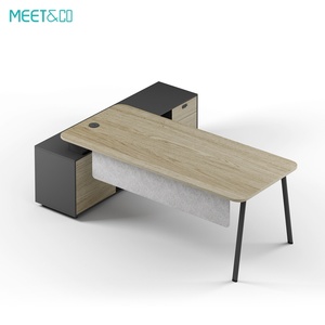 Bureau de direction moderne et minimaliste personnalisable en bois massif pour immeuble de bureaux, mobilier de bureau - Product Image 1