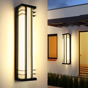 Lampe murale extérieure solaire LED moderne avec abat-jour en verre de 60 cm Noir IP65 Étanche Éclairage décoratif pour jardin - Product Image 2