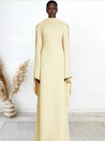 Robe Abaya de soirée élégante de style arabe du Moyen-Orient, avec perles et poignets, idéale pour le Ramadan et l'Iftar. 1 article en vente.