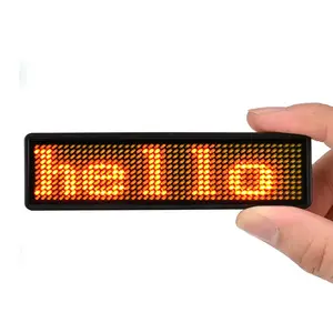 Wholesale Message Scrolling Tag Led Employee Name Board Wearable Magnetic Led Lights Badge
