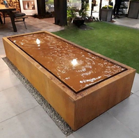 Fontaine d'eau en acier corten pour extérieur, cascade, décoration de jardin