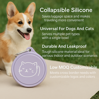 JZ Portable pliable bol pour animaux de compagnie Silicone chien et chat boire plat d'alimentation voyage en plein air bas quantité minimale de commande personnalisé