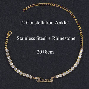 Tobillera de cadena de tenis con diamantes para mujer, pulsera personalizada de acero inoxidable con 12 signos del zodiaco, SC <span class=keywords><strong>2022</strong></span> - Product Image 6