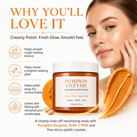 Crème exfoliante pour le visage à l'enzyme de citrouille, masque resurfaçant avec AHA PHA pour éclaircir et hydrater la peau