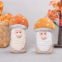 Poupées de gnome d'automne fantaisistes, lot de 2, nains en peluche douce avec chapeau étoilé pour la décoration de la maison pour la fête des récoltes