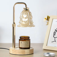 Lampe chauffe-bougie élégante de luxe, créative, électrique, réglable, avec éclairage dimmable, sécurisée, en métal, avec minuterie et fonction aromathérapie