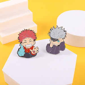En gros : Épingles en émail Gojo Satoru Yuji, Broches et Badges <span class=keywords><strong>Manga</strong></span>, Figurines de personnages d'anime avec masque pour les yeux, Accessoires de cosplay Jujutsu, Bijoux - Product Image 3