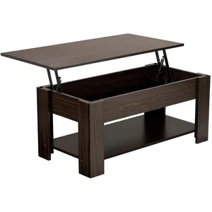 Coffee Table Dining Living Room Furniture Square Folding Height Adjustable Lift Top Tea Center Wooden Table