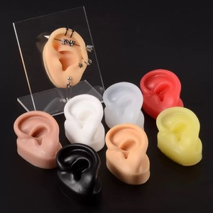 Soft <b>Silicone</b> Ear Model with Stand Colorful Human Ear Piercing Training Display <b>Tool</b> for Jewelry Practice - Product Image 6
