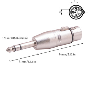 Xlr Female Naar 1/4 "Ts Microfoon <span class=keywords><strong>Adapter</strong></span> 6.35Mm Mono <span class=keywords><strong>Plug</strong></span> Naar 3 Pin Xlr Female Jack <span class=keywords><strong>Connector</strong></span> Xlr Naar Kwart Inch Converter - Product Image 5