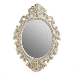 กระจกติดผนังรูปวงรีสำหรับตกแต่งในร่ม/กลางแจ้งพร้อมกรอบเรซินแบบจำลองรูปปั้นสำหรับบ้านห้องนั่งเล่นสไตล์เทียม - Product Image 4