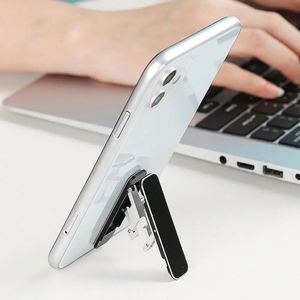 Support de téléphone portable pliable et portable en plastique ultra-fin, créatif, avec adhésif, léger et universel - Product Image 1
