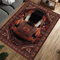 Tapis de style persan rétro, antidérapant, résistant à la saleté et aux taches, imprimé, pour salon, chambre à coucher, décoration intérieure