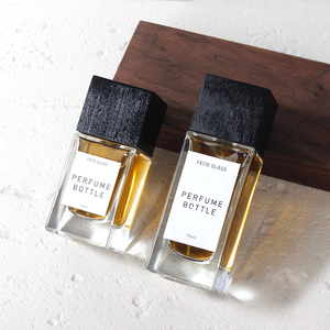 Bán buôn sang trọng 30ml 50ml vuông rõ ràng chai nước hoa nắp đen tùy chỉnh chất lượng cao chai nước hoa thủy tinh với hộp - Product Image 3