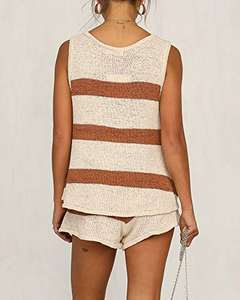 Amzn AE fb eb tiktok Shein de encargo al por mayor de ropa de dormir pijamas de <span class=keywords><strong>pijama</strong></span> modal trajes sin mangas - Product Image 3