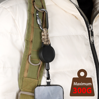 Porte-clés sportif portable Qori, antivol, boucle télescopique, étanche, ABS, sangle épaisse tressée, camping, randonnée, toutes saisons