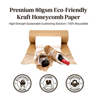 Rouleau de papier kraft alvéolé 80 g/m² biodégradable pour emballage de protection, matériau d'emballage cadeau, utilisation artisanale, carton personnalisable