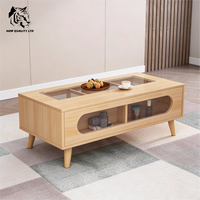 Table basse design moderne en bois, fabriquée en usine, prix bas, personnalisable, en stock, prête à être expédiée, meubles de salon, table de café.