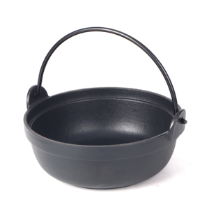 Casserole en <span class=keywords><strong>fonte</strong></span> de style japonais, pré-assaisonnée et avec revêtement émaillé, avec couvercle et poignée en bois, idéale pour le camping - Product Image 3