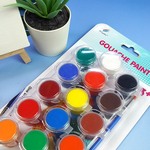 Ensemble <span class=keywords><strong>de</strong></span> peinture <span class=keywords><strong>gouache</strong></span> 18 couleurs <span class=keywords><strong>avec</strong></span> pinceau, parfait pour les enfants, peinture artistique non toxique pour les loisirs créatifs, fournitures scolaires, vente en gros - Product Image 2