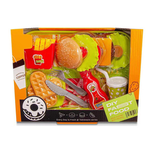 Nouveau Style semblant jouer à des <span class=keywords><strong>jeux</strong></span> <span class=keywords><strong>de</strong></span> <span class=keywords><strong>cuisine</strong></span> préscolaires enfants Fast Food jouets ensemble Hamburger frites modèle <span class=keywords><strong>cuisine</strong></span> jouets - Product Image 2