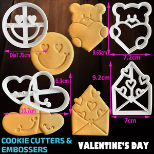 Cortador de <span class=keywords><strong>Galletas</strong></span> de Plástico Moldeado por Inyección para el Día de San Valentín, Sellos con Relieve de Osito, Sobre y <span class=keywords><strong>Cara</strong></span> <span class=keywords><strong>Sonriente</strong></span>, Moldes de Empuje para Hornear para Niños - Product Image 4