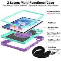 360 °   Casing Tablet Silikon Anti Benturan dengan Tali Pegangan Putar, Tali Bahu, dan Penyangga untuk Matepad Air 11.5 S Inch 2023 2024