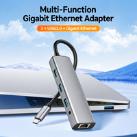 Hub USB 3.0 C 10 en 1 con 4K para Gigabit Ethernet, PD 100W, Lector de Tarjetas SD, Base de Aluminio para MacBook Pro, en Stock