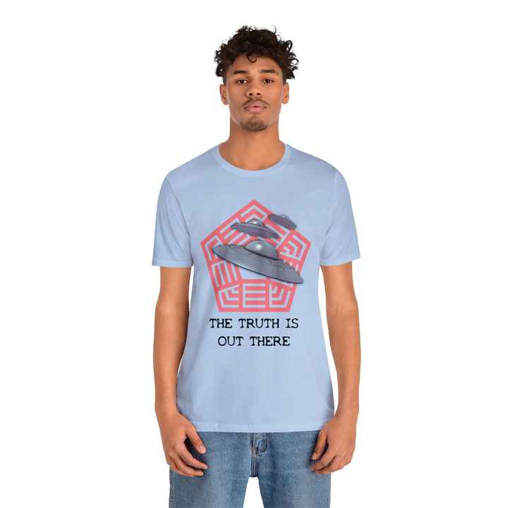 W2B Unisex Cotton T-Shirt Baby Blue-L Size Men's 'The Truth Is Out There' T-Shirt