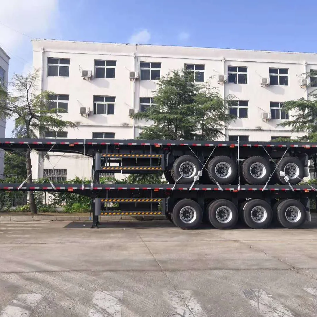 Semi-camion plat 60 tonnes, 40 pieds, 50 pieds, avec châssis de conteneur et 4 axes en promotion