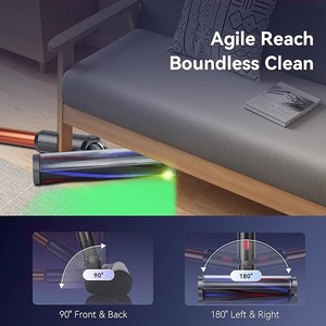 Tête de <span class=keywords><strong>brosse</strong></span> à poussière électrique réutilisable pour aspirateur V7-V11, <span class=keywords><strong>brosse</strong></span> à rouleau souple avec détection de lumière laser, pour la maison - Product Image 6