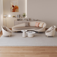 Canapé sectionnel moderne de luxe léger pour réception de bureau, salon de beauté, espace internet incurvé, salle de réunion d'affaires, villa