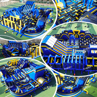 Parc de trampolines gonflables en PVC de qualité commerciale et divers jeux personnalisés, équipement de terrain de jeux extérieur pour la location