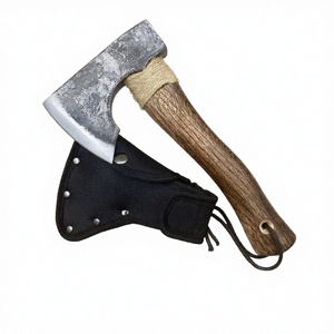 Hacha industrial Nieman de 700g para bricolaje, camping y senderismo al aire libre, con espalda plana, mango de madera de roble carbonizado, hoja afilada de nailon - Product Image 3