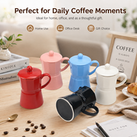 Cafetière Moka en céramique créative, forme octogonale, pour cuisinière, couleur personnalisée, OEM ODM, vente en gros