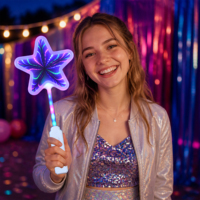 Bâton lumineux étoile coloré, accessoire de fête, bâton lumineux étoile de 15 pouces pour festival, concert, danse, événement, costume, cosplay