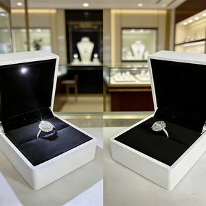 Premium Rubber Paint <b>Ring</b> <b>Box</b> with High-Intensity Spotlight High-end Jewelry Display <b>Box</b> Wholesale Led Jewelry Necklace <b>Box</b> - Product Image 3