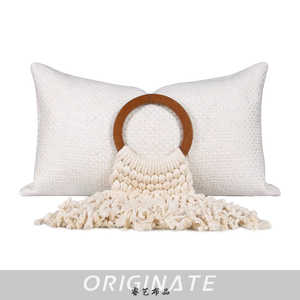 RUIYI Blanco Simple Estilo nórdico Ropa de cama para el hogar Cintura Funda De Almohada Funda de cojín suave con técnica de costura para uso en hoteles - Product Image 3