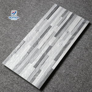 À la mode 300X600 mat rugueux en relief Surface extérieure céramique mur carreaux de sol décoration <span class=keywords><strong>jardin</strong></span> bâtiment Foshan qualité - Product Image 1
