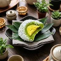 Service OEM/ODM Mochi Daifuku Premium Durian, collation glacée soyeuse et lisse, durée de conservation de 18 mois, approvisionnement stable, livraison rapide
