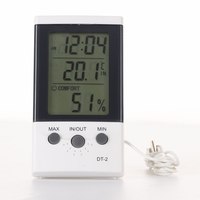 DT-2 Thermomètre, hygromètre et horloge intérieur/extérieur - 4-en-1