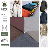 Shaoxing Yuyuan 4 Way 100D Stretch Polar Fleece 320Gsm Tecido Tela Ns 3 Layer Bonded Softshell Fabric para chaquetas al aire libre