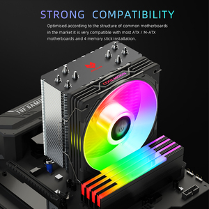 Ventilador de <span class=keywords><strong>CPU</strong></span> de PC de alta calidad COOLMOON ARGB en stock 4 tubos de calor AS400 <span class=keywords><strong>CPU</strong></span> enfriador de aire precio barato TDP 130W VENTILADOR DE <span class=keywords><strong>CPU</strong></span> de ordenador para juegos - Product Image 3