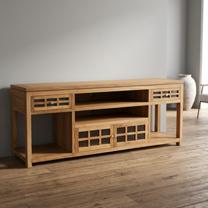 Console ou buffet en teck massif, design moderne Cordoba, pour salle à manger, couleur naturelle, meubles de maison ID17065 - Product Image 3