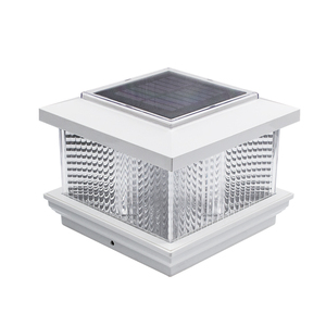 LOYAL 5 5 Poteau en vinyle étanche pour portail principal avec lumières de pont à LED et panneau solaire <span class=keywords><strong>Design</strong></span> carré pour clôture pour jardin - Product Image 2