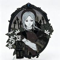 Badge en émail métallique perlé de haute qualité, motif personnage de designer, impression UV, pour collection