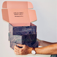 Hochwertiges individuell bedrucktes Logo Wellpappe Rosa Verpackungs karton Unterwäsche Geschenke Schuhe Kleidung Versand Versand box