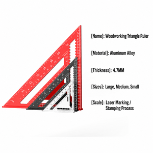 Jauge de marquage industrielle PICUS pour le travail du bois, règle triangulaire à angle droit en alliage d'aluminium - Product Image 5