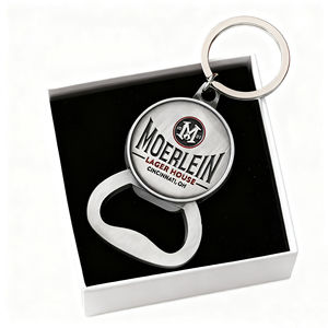 Porte-clés décapsuleur en acier inoxydable argenté miniature, personnalisé avec logo gravé, marque FUTING - Product Image 6